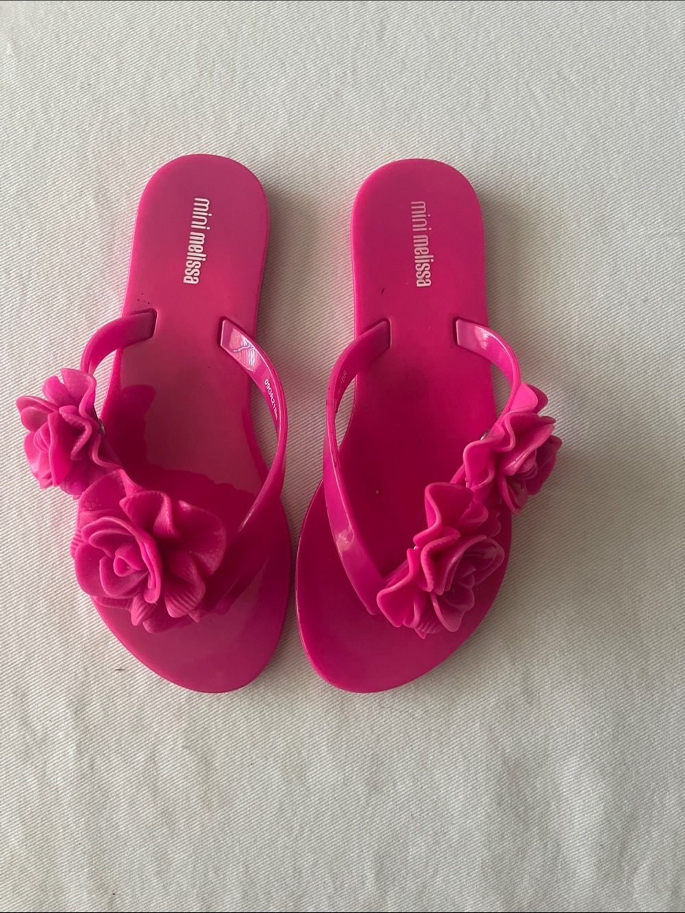 Mini Melissa Size 13 Hot Pink Floral Jelly Sandals